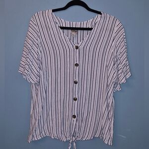 Como Vintage Striped Button-Down Women's Top